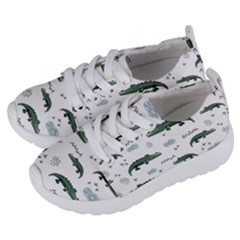 Vector Seamless Pattern With Cute Crocodiles Kids  Lightweight Sports Shoes by Vaneshart