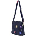 Memphis Pattern With Geometric Shapes Zipper Messenger Bag View2