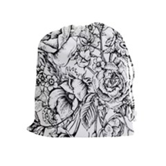 Vintage Floral Vector Seamless Pattern With Roses Drawstring Pouch (xl) by Vaneshart