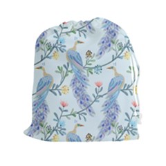 Beautiful Peacock Seamless Pattern Drawstring Pouch (xxl) by Vaneshart