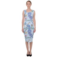 Beautiful Peacock Seamless Pattern Sleeveless Pencil Dress by Vaneshart