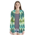 Peacock Feather Pattern Drape Collar Cardigan View1