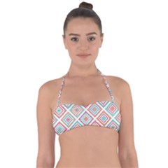 Ethnic Seamless Pattern Tribal Line Print African Mexican Indian Style Halter Bandeau Bikini Top by Vaneshart