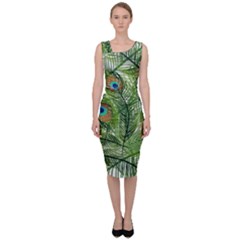 Peacock Feathers Pattern Sleeveless Pencil Dress by Vaneshart