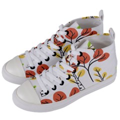 Tree Autumn Forest Landscape Women s Mid-top Canvas Sneakers by Mariart