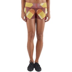 Cream Sweet Icecream Yoga Shorts by Bajindul