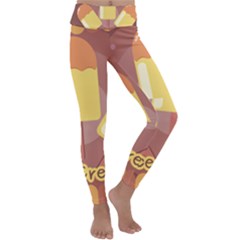 Cream Sweet Icecream Kids  Lightweight Velour Classic Yoga Leggings by Bajindul