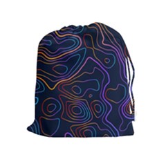 Topographic Colorful Contour Illustration Background Drawstring Pouch (xl) by Vaneshart