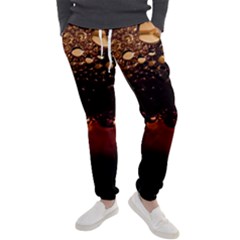 Water Drops Bubbles Macro Close Up Brown Men s Jogger Sweatpants by Vaneshart