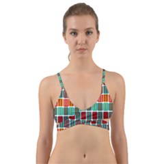 Bricks Abstract Seamless Pattern Wrap Around Bikini Top by Vaneshart