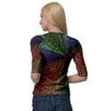 Abstract Colorful Pieces Mosaics Quarter Sleeve Raglan Tee View2