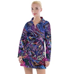 Multicolored Abstract Painting Women s Long Sleeve Casual Dress by Vaneshart