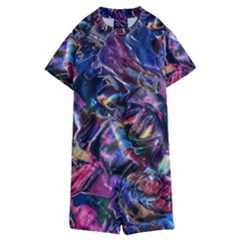 Multicolored Abstract Painting Kids  Boyleg Half Suit Swimwear by Vaneshart