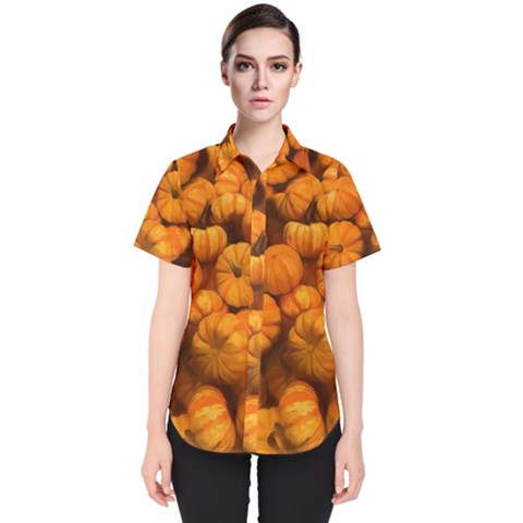 Mini Pumpkins Women s Short Sleeve Shirt by bloomingvinedesign