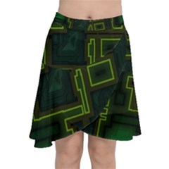 Seamless Pattern Texture Background Curcuit Chiffon Wrap Front Skirt by Simbadda