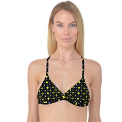Pattern Black Background Texture Reversible Tri Bikini Top by Simbadda