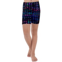 Stripes Background Black Colorful Kids  Lightweight Velour Capri Yoga Leggings by Simbadda