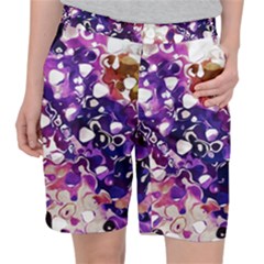 Paint Texture Purple Watercolor Pocket Shorts by Simbadda