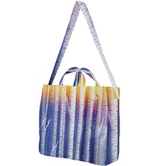Birch Tree Background Scrapbooking Square Shoulder Tote Bag by Simbadda