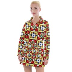 Church Pattern Church Texture Women s Long Sleeve Casual Dress by Simbadda