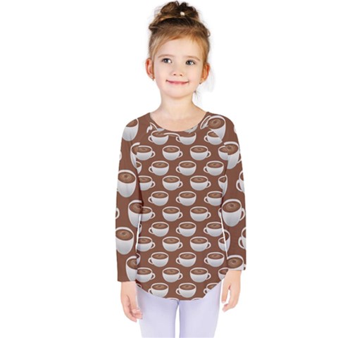 Coffee On Coffee Kids  Long Sleeve Tee by bloomingvinedesign