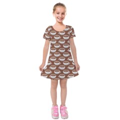 Coffee On Coffee Kids  Short Sleeve Velvet Dress by bloomingvinedesign