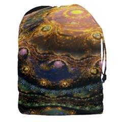 Fractal Cg Computer Graphics Sphere Fractal Art Water Organism Macro Photography Art Space Earth  Drawstring Pouch (xxxl) by Vaneshart