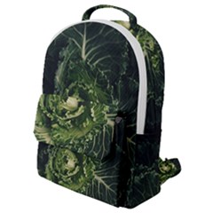 Plant Leaf Flower Green Produce Vegetable Botany Flora Cabbage Macro Photography Flowering Plant Flap Pocket Backpack (small) by Vaneshart