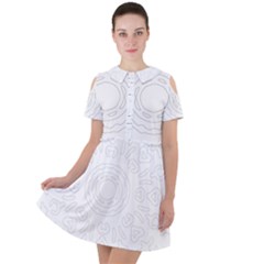 Circle Vector Background Abstract Short Sleeve Shoulder Cut Out Dress  by Bajindul