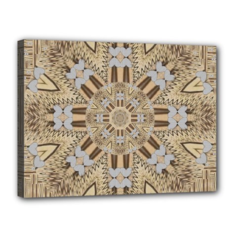 Wood And Wood With Hearts And More Wood Ornate Canvas 16  X 12  (stretched) by pepitasart