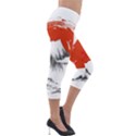 Mount Fuji Mountain Ink Wash Painting Lightweight Velour Capri Leggings  View4