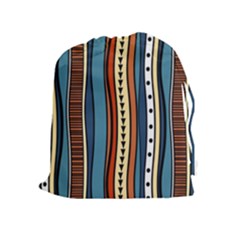 Stripes Hand Drawn Tribal Colorful Background Pattern Drawstring Pouch (xl) by Vaneshart