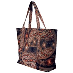 Fractal Patterns Abstract Dark Zip Up Canvas Bag by Vaneshart