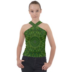 Fauna Nature Ornate Leaf Cross Neck Velour Top by pepitasart