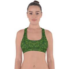 Fauna Nature Ornate Leaf Cross Back Hipster Bikini Top  by pepitasart