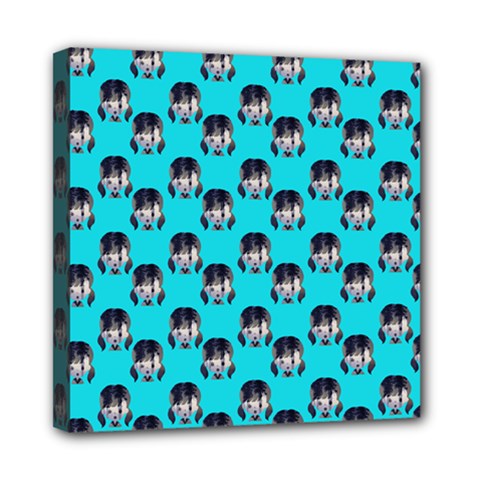 Forest Girl Bight Baby Blue Patttern Mini Canvas 8  X 8  (stretched) by snowwhitegirl