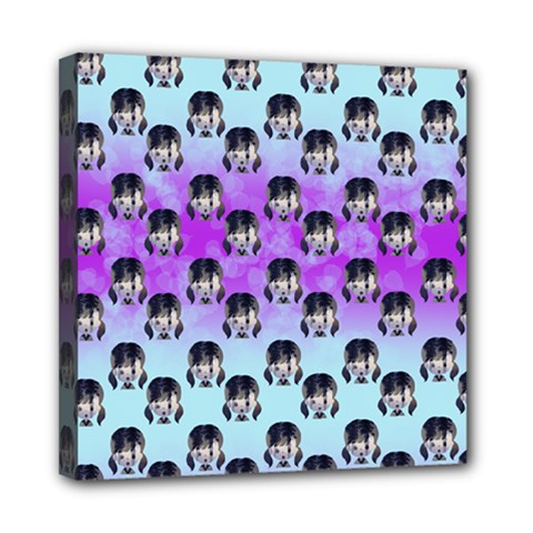 Forest Girl Bight Baby Blue Patttern Ombre Mini Canvas 8  X 8  (stretched) by snowwhitegirl