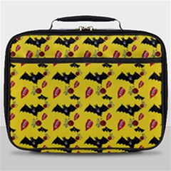 Bat Rose Lips Yellow Pattern Full Print Lunch Bag by snowwhitegirl