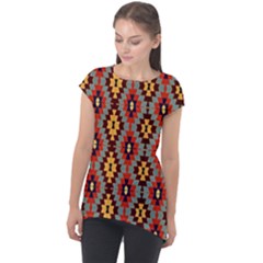 Abstract 18 Cap Sleeve High Low Top by ArtworkByPatrick