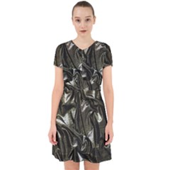 Metallic Silver Satin Adorable In Chiffon Dress by retrotoomoderndesigns