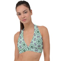Background Texture Dots Pattern Halter Plunge Bikini Top by Vaneshart