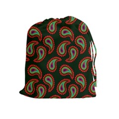 Seamless Paisley Pattern Drawstring Pouch (xl) by Vaneshart