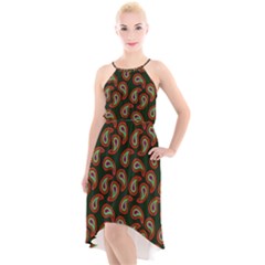 Seamless Paisley Pattern High-low Halter Chiffon Dress  by Vaneshart