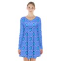 Surfer Pattern Long Sleeve Velvet V-neck Dress View1