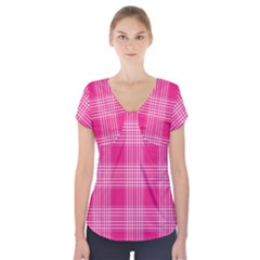 Checks 316856 960 720 Short Sleeve Front Detail Top by vintage2030