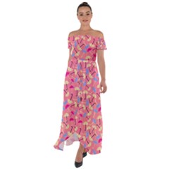 Umbrella Pattern Off Shoulder Open Front Chiffon Dress by Vaneshart