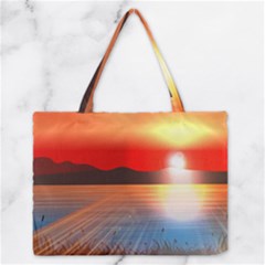 Sunset Water River Sea Sunrays Zipper Medium Tote Bag by Mariart