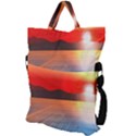 Sunset Water River Sea Sunrays Fold Over Handle Tote Bag View2