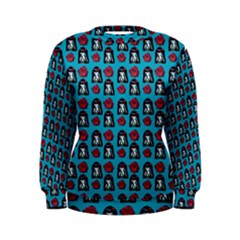 Girl Flower Pattern Blue Women s Sweatshirt by snowwhitegirl