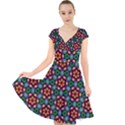Pattern  Cap Sleeve Front Wrap Midi Dress View1